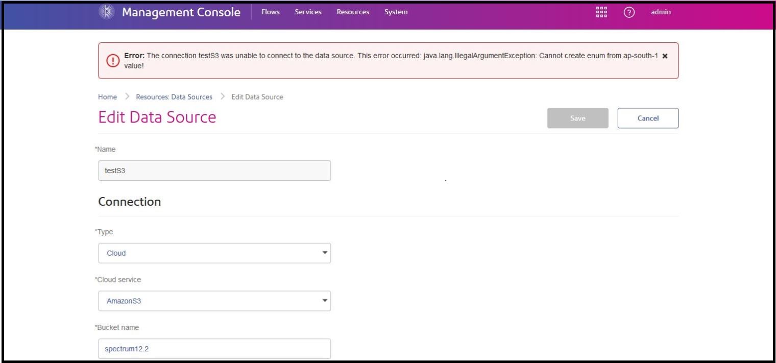 'java.lang.IllegalArgumentException Cannot create enum from ' message in Spectrum