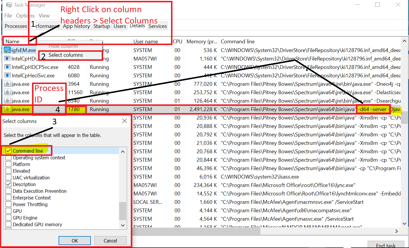 Creating a Spectrum Java Thread Dump in Windows