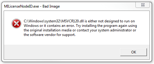 Resolve Error Milicensenodeid Exe Bad Image Error When Running The Mapxtreme Node Id Tool