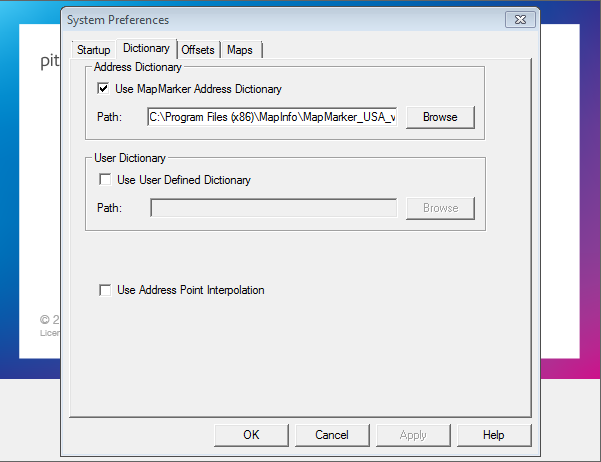 MapMarker system preference dialog appears at startup when launching ...