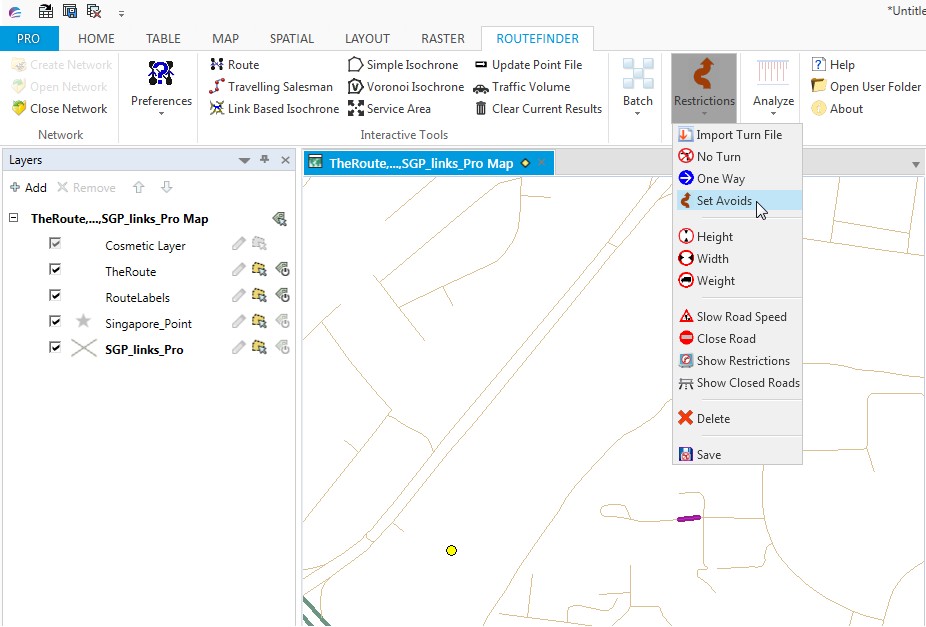 Route From Here To Home How To Resolve Error "Nearest Link Is Being Avoided - Route Cannot Start  Here" When Attempting To Perform A Route Analysis In Routefinder