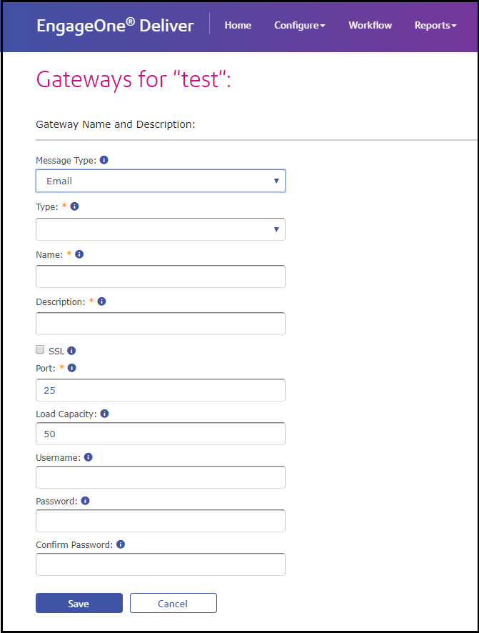 Connecting StartTLS enabled SMTP in EngageOne Deliver