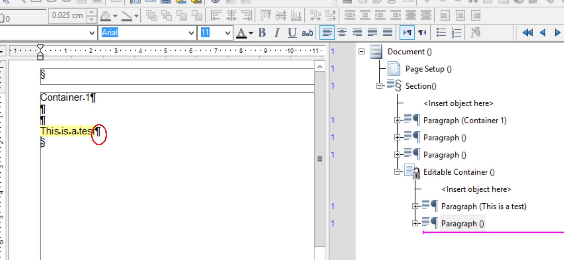 Editable paragraph remains visible when emptied in EngageOne Designer