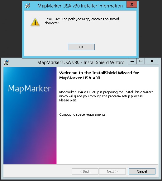 How To Resolve MapMarker USA V30 Installer Information Error 1324 The