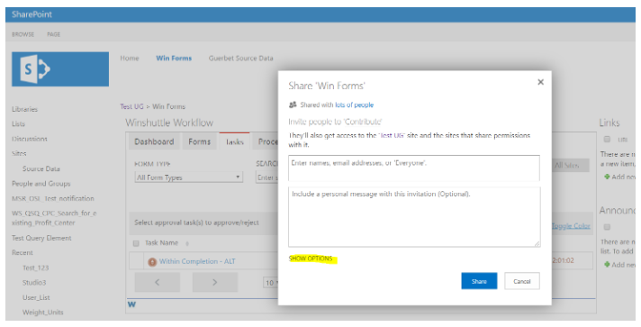 How to add a user to a forms site or the winforms Site in foundation
