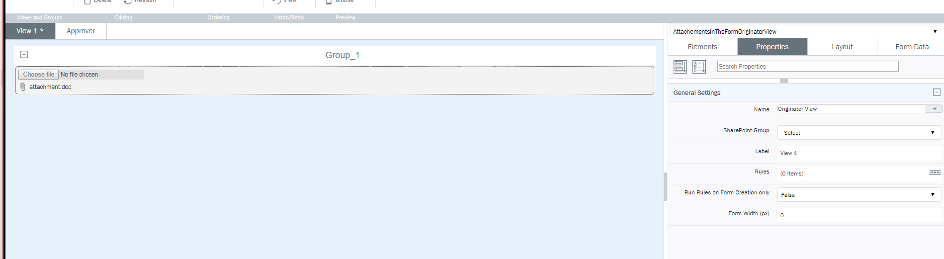 How to add attachment in Originator View?