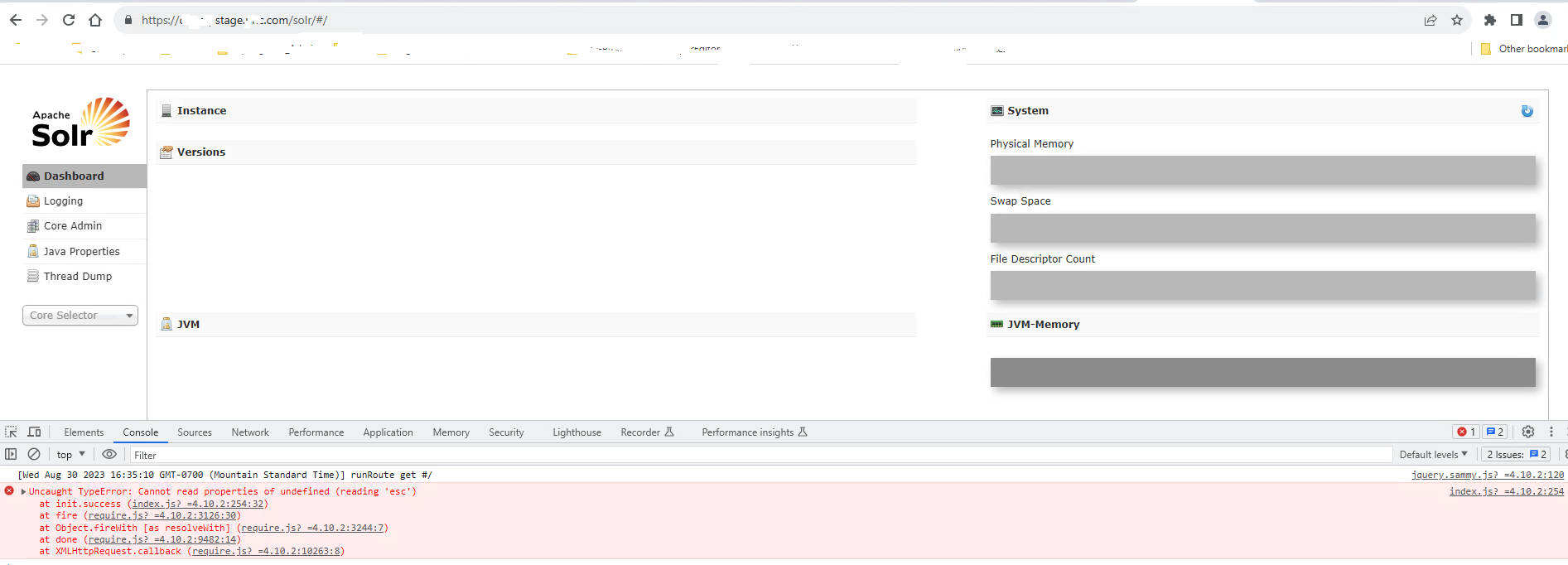 EngageOne Server SOLR dashboard not displaying after upgrade to Java 11