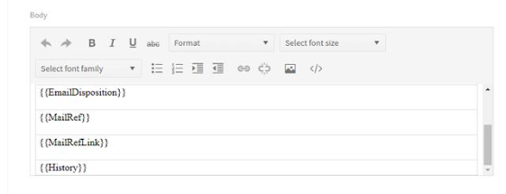 Evolve - How to format reference links in mail body?