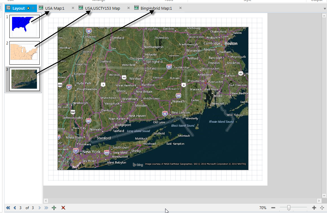 Creating multi-page layouts in MapInfo Pro 64-bit