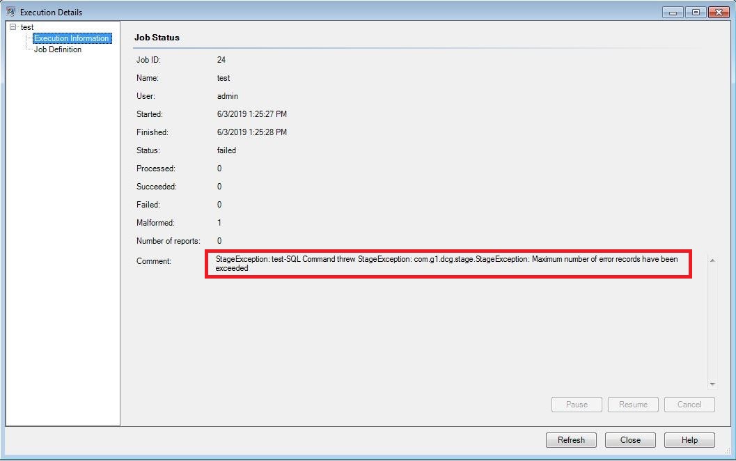'Execution Details' not showing specific error in Spectrum