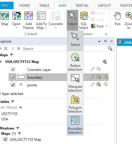 How to select data that falls within a given region or boundary using ...