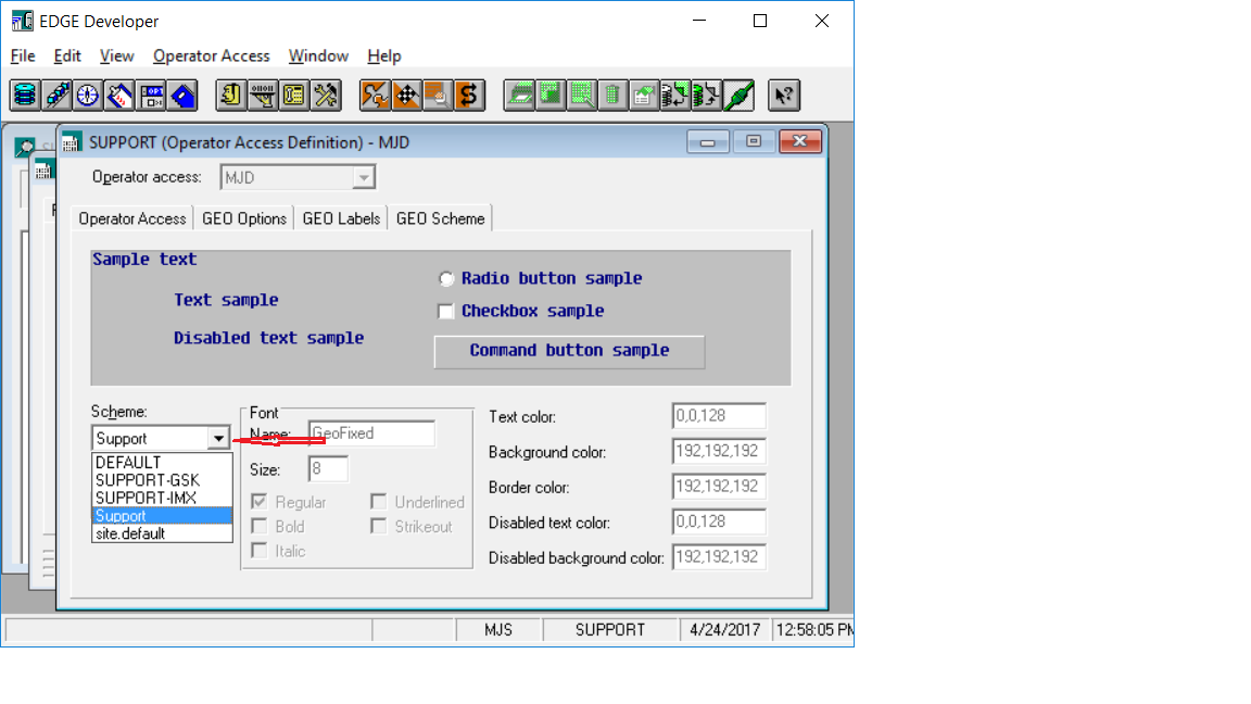 Screens using incorrect schema in EDGE