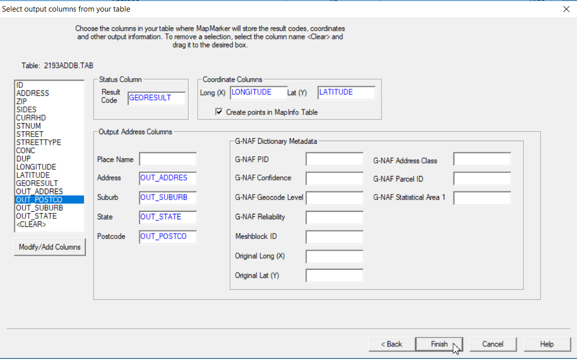 Preparing data for geocoding in MapMarker desktop