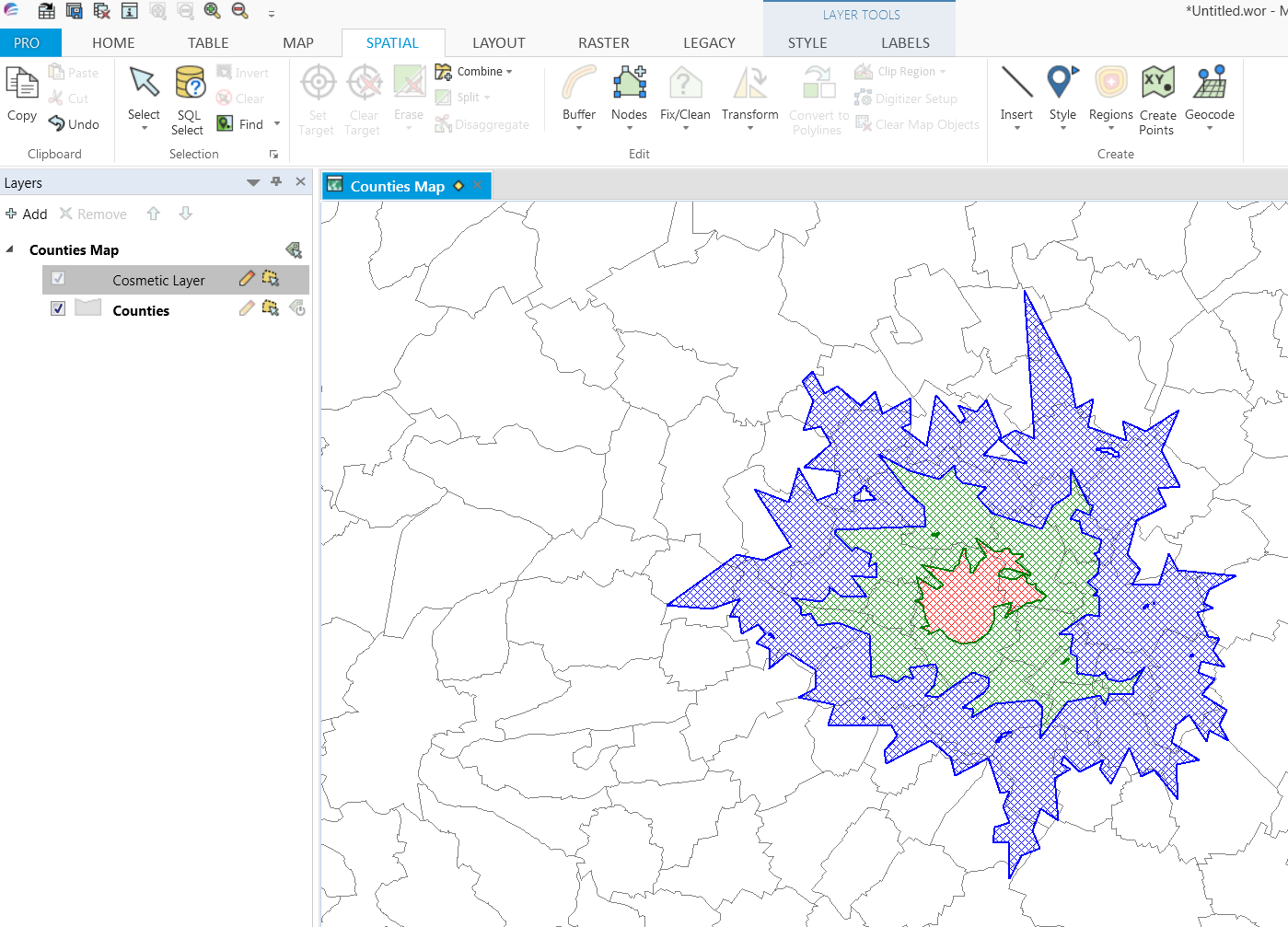 How to create driving Regions in MapInfo Pro within Spectrum On Demand