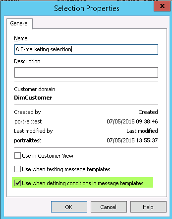 Portrait Dialogue. How to define an item condition using a selection in ...