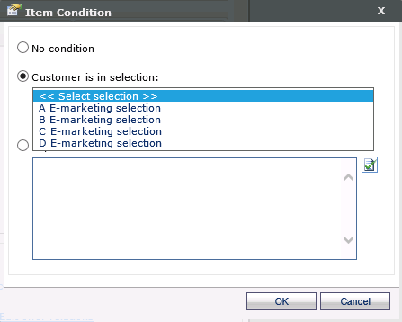 Portrait Dialogue. How to define an item condition using a selection in ...