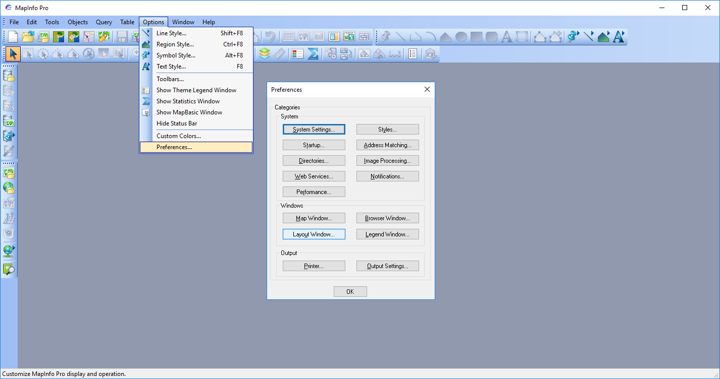 13 Preferences to check and configure in MapInfo Pro