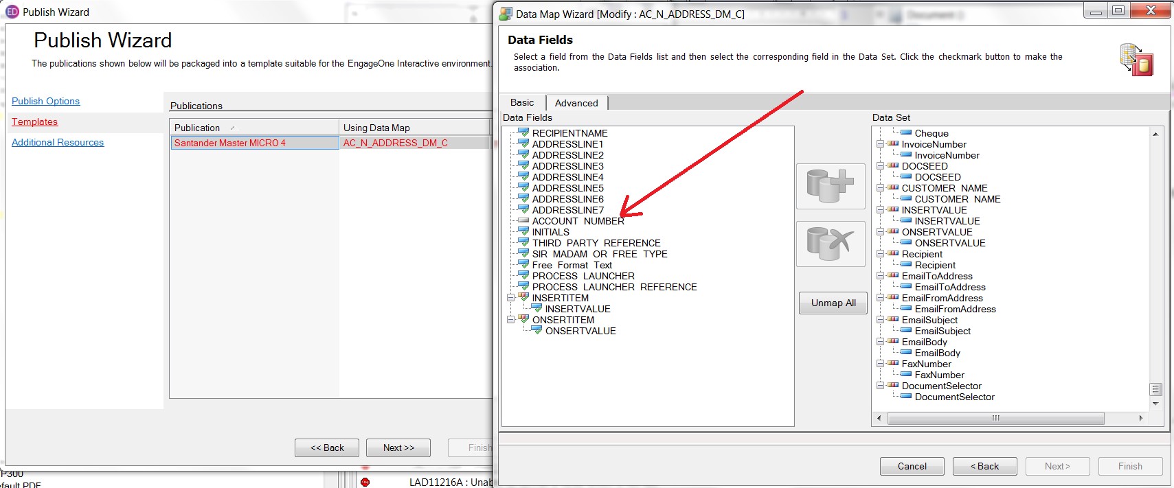 How to identify unmapped data dictionary fields when publishing