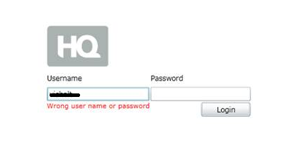 'Wrong username or password' message in Portrait HQ