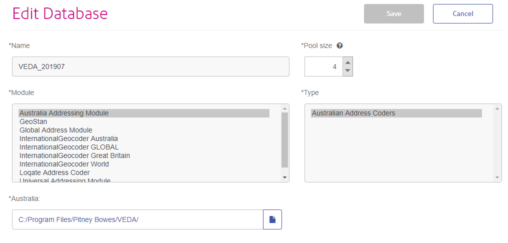 Configuring Spectrum Universal Addressing Module VEDA in Management console