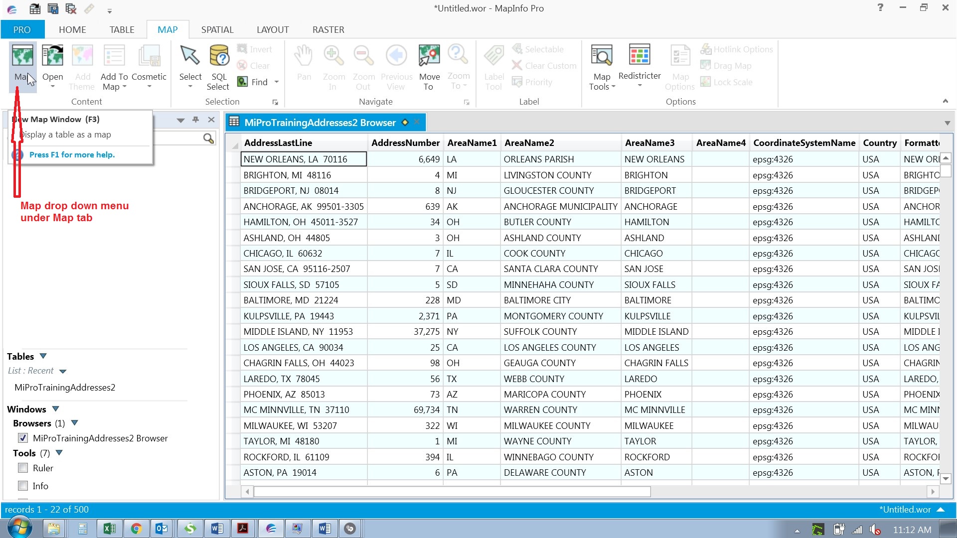 Creating Points and Saving a Workspace