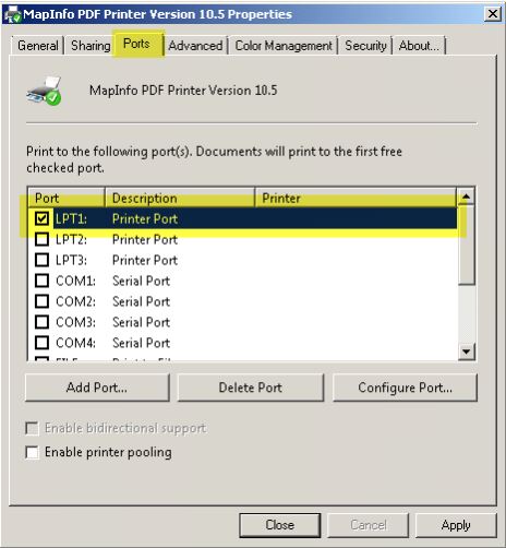MapInfo Professional 10.5 or 11 is unable to Print to the MapInfo PDF ...