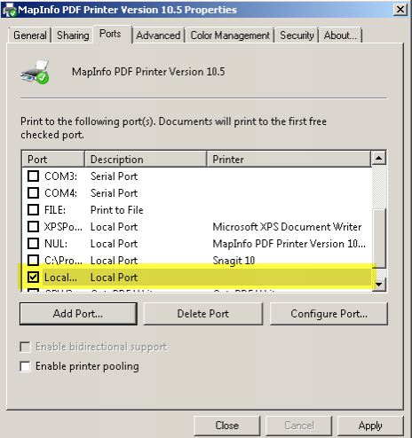 MapInfo Professional 10.5 or 11 is unable to Print to the MapInfo PDF ...