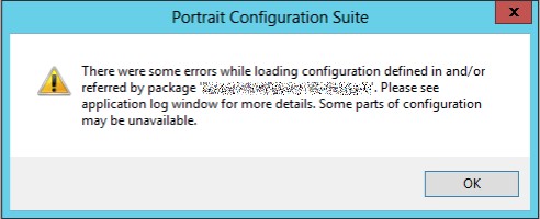 Portrait Foundation Configuration Suite presenting error message when ...