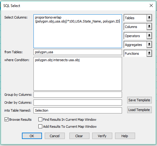 Performing two Proportionoverlap queries in MapInfo Pro