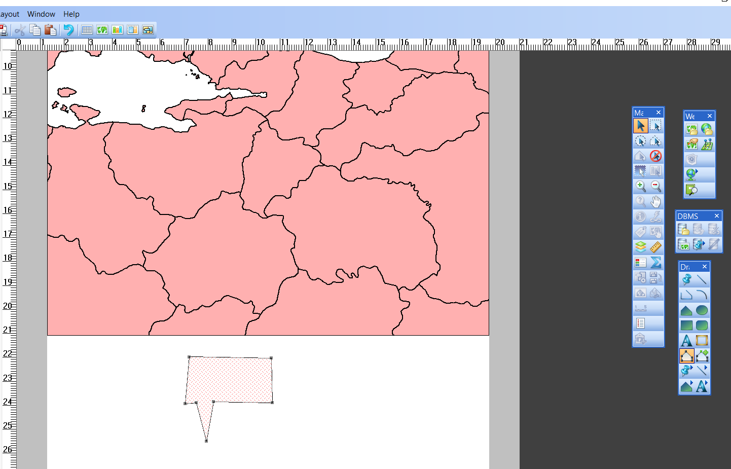 Editing polygon nodes on Layout in MapInfo Pro