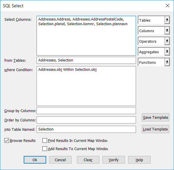 Understanding the new SQL dialog in MapInfo Pro 2019