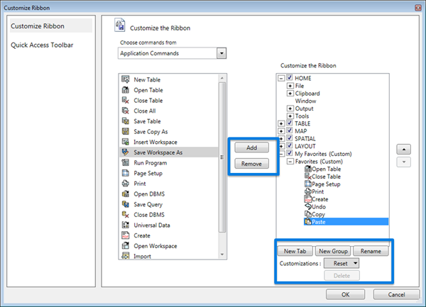 Customize the User Interface in MapInfo Pro