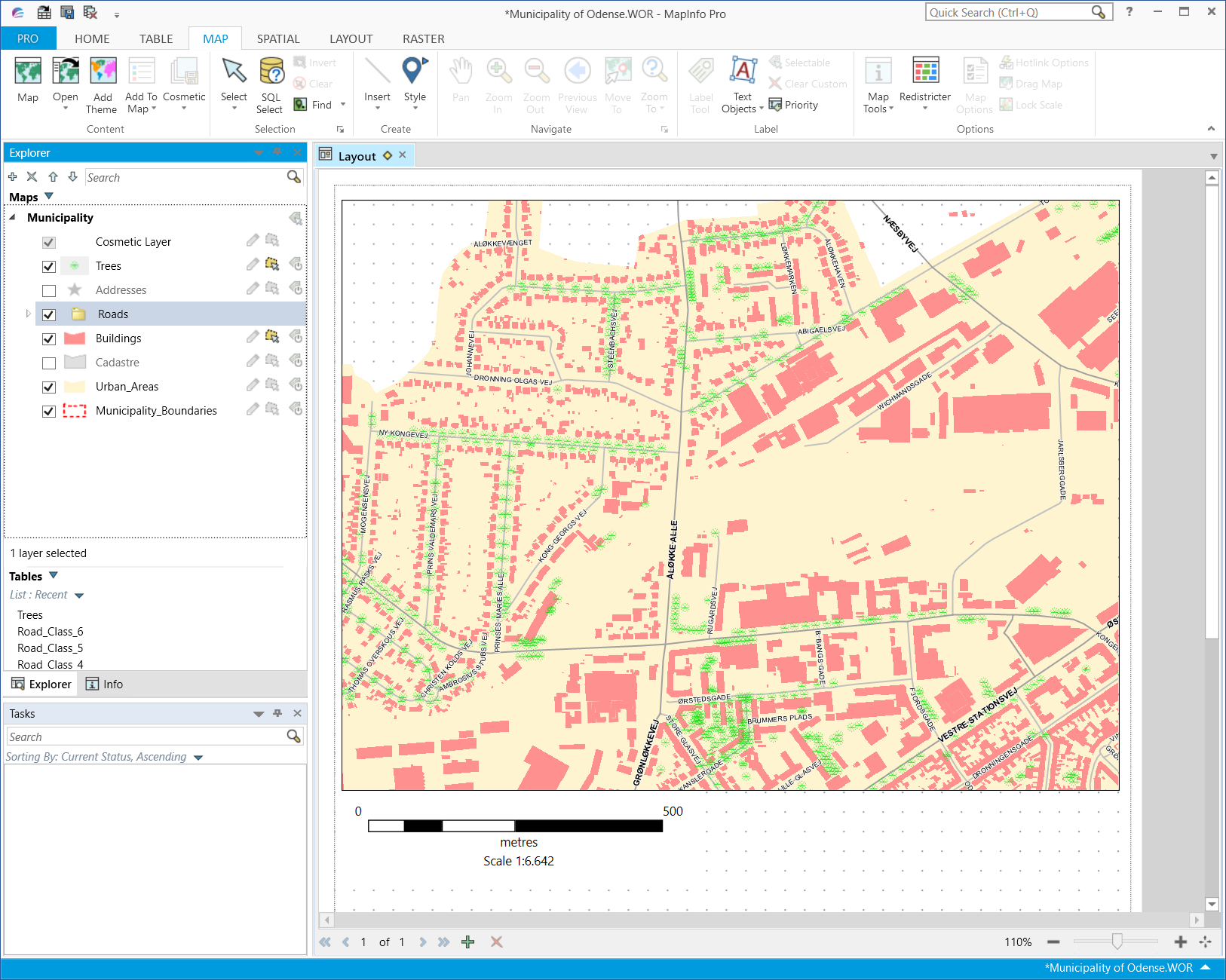 Changing the scale in an embedded map in MapInfo Pro