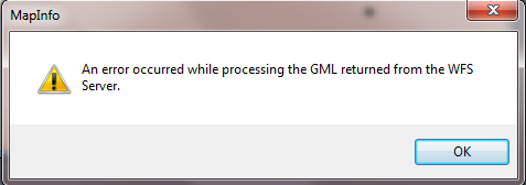 Error: "An error occurred while processing the GML returned from the ...