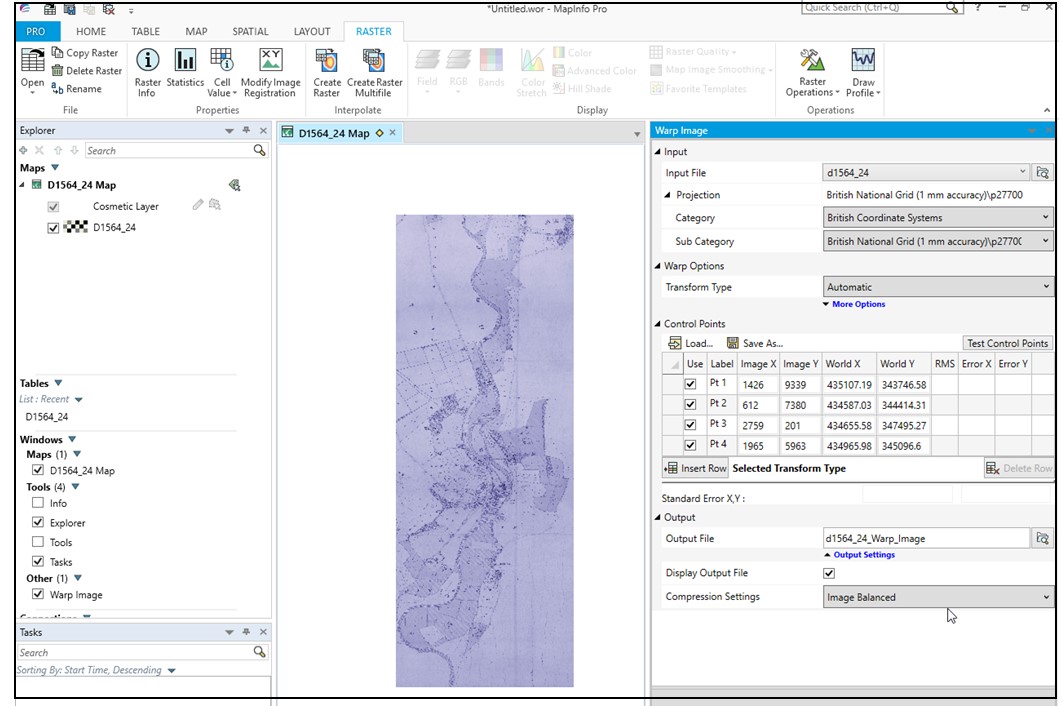 Raster Images Shearing and incorrect spatial transformation in Spectrum ...