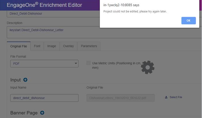 "Project could not be edited" message when trying to edit the source of ...