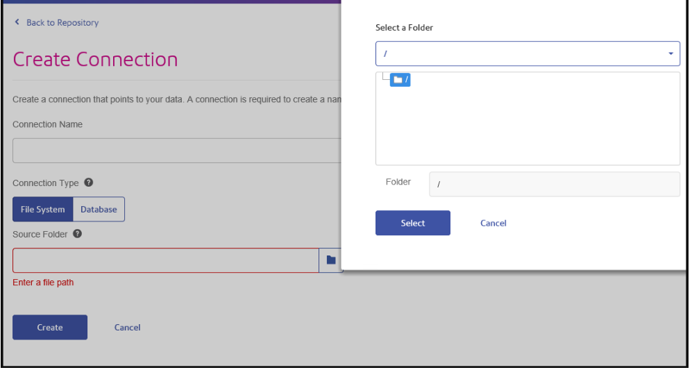 Unable to create 'File System' connection in Spectrum Spatial Manager