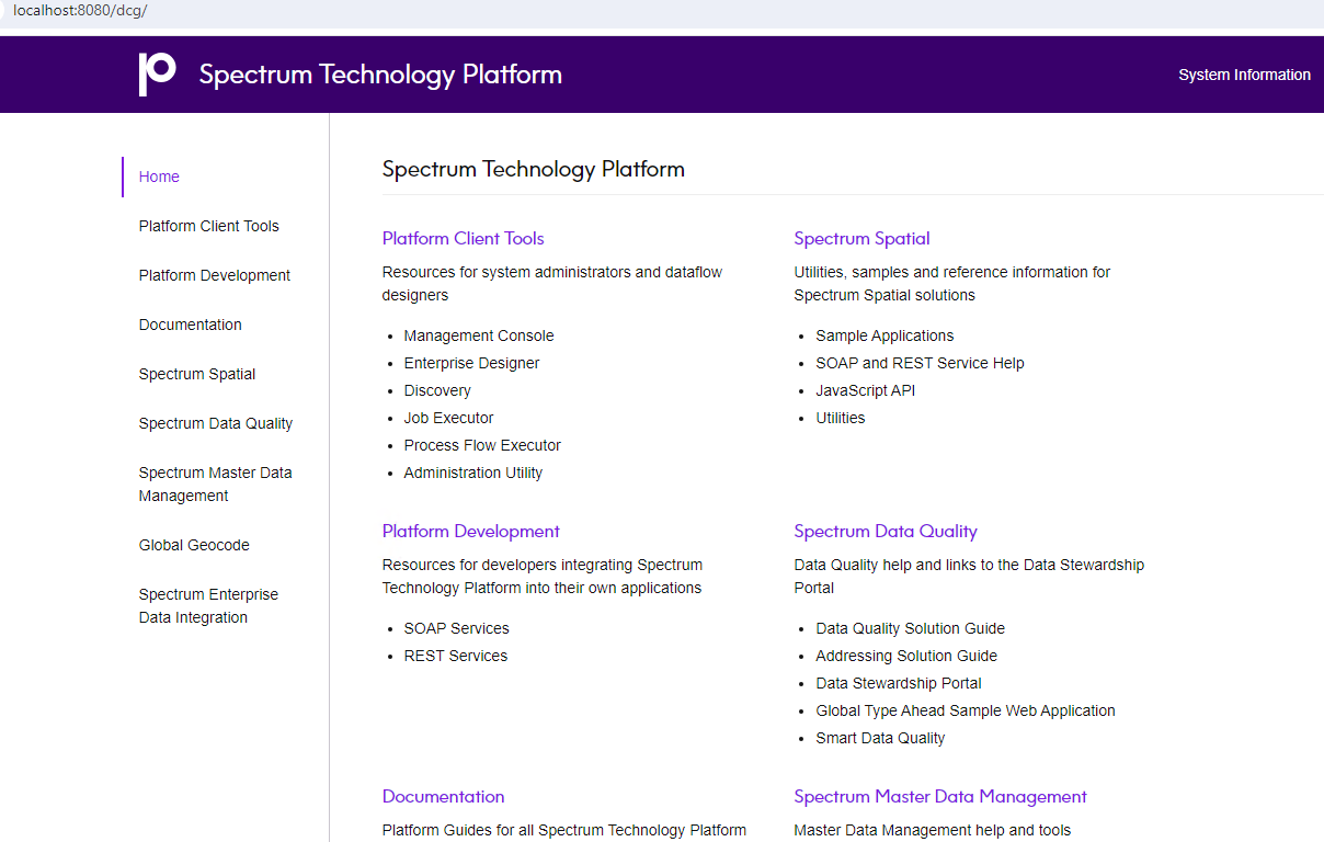 How to disable Spectrum's dcg/welcome page