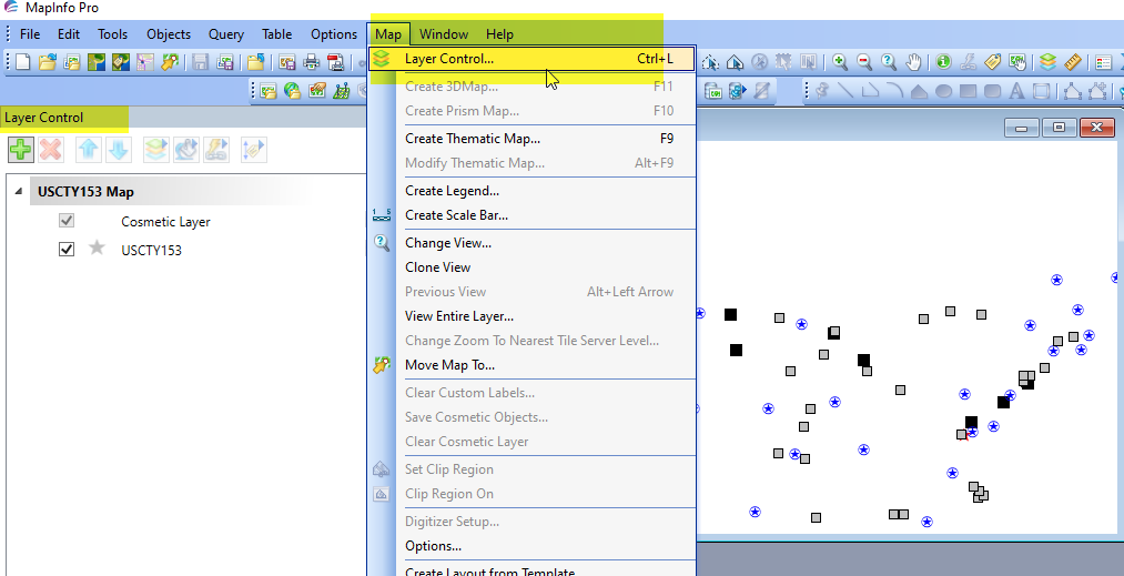 How to restore the Layer Control dialog or Explorer window in MapInfo Pro