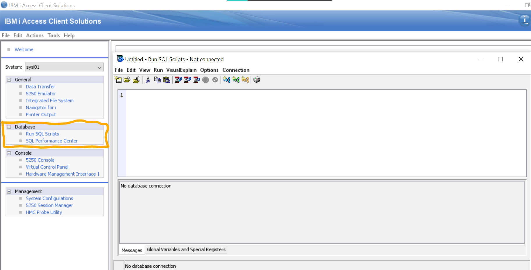 Effect of DATABASE access permissions in AAC on 5250 green screen