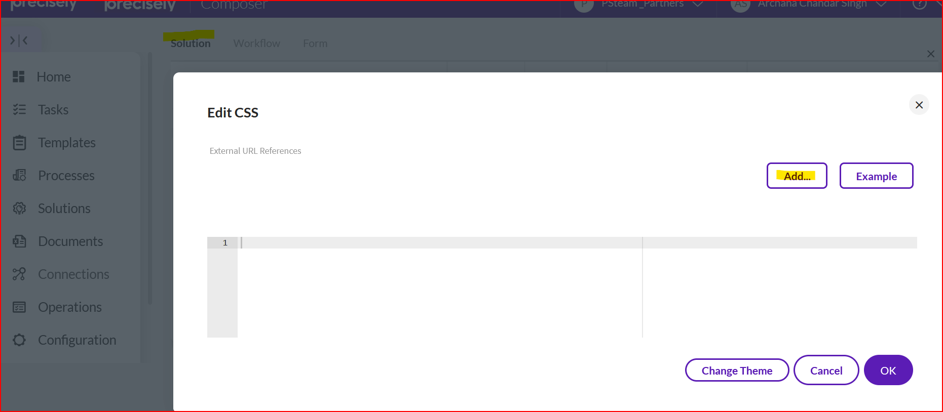 Import CSS in the Evolve Solutions
