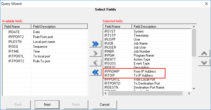 Instructions to run a report showing the FROM and TO IP addresses?