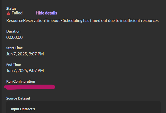 ResourceReservationTimeout - Scheduling has timed out due to ...