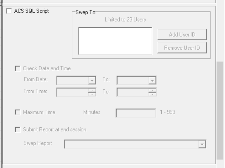Enforcive: How to configure Swapping for the ACS Run SQL Scripts?