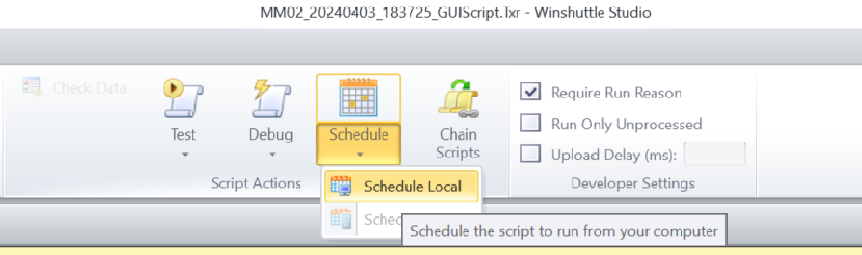 Scheduling GUI scripts to run automatically in Automate Studio