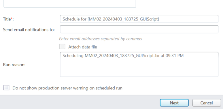 Scheduling GUI scripts to run automatically in Automate Studio