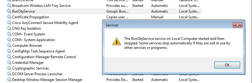 BusObjectService fails to start with error 'No such host is known' in ...