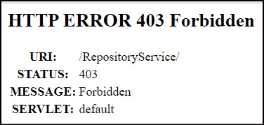 "HTTP ERROR 403 Forbidden URI: /RepositoryService/" message in Spectrum ...