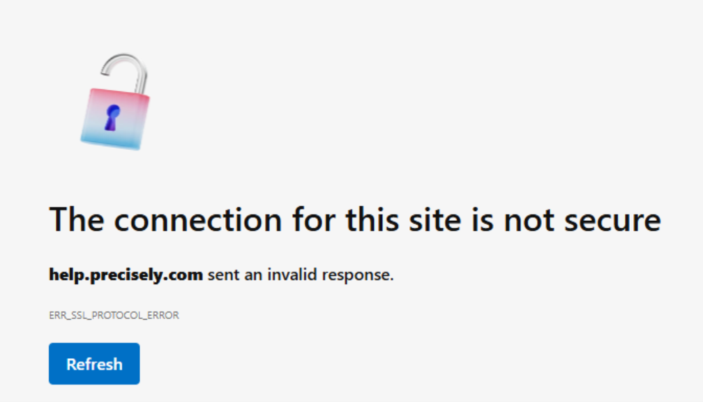 Errors when accessing Help.Precisely.com