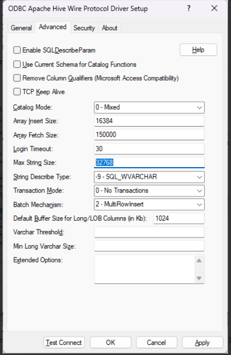 Trillium - Apache Hive Loader connection - invalid parameter